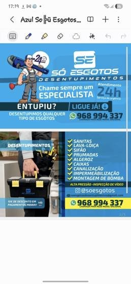 Trabalho de canalização e desentupimento realizado pela Só Esgotos, foto 182